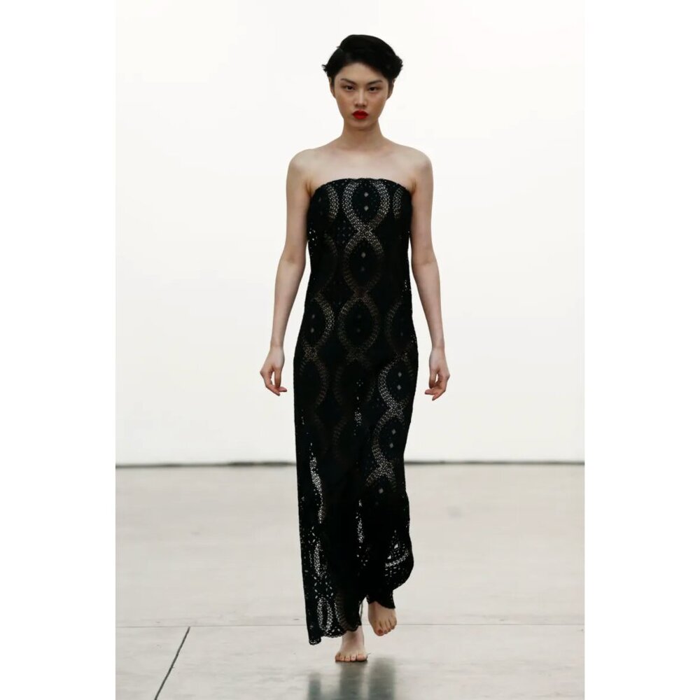WAN HUNG Lace Maxi Dress Spring 2020 Runway Collection RARE XS S